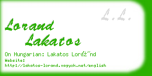 lorand lakatos business card
